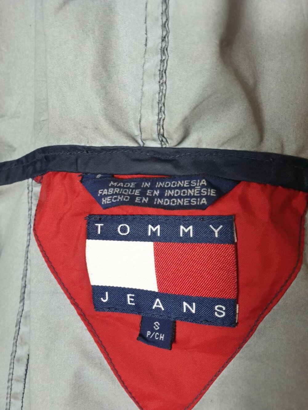 Tommy Hilfiger Womens S Cropped Windbreaker Jacket Navy Hooded Sporty Preppy - Picture 7 of 8